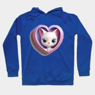 Super cute kitten in a heart frame Hoodie